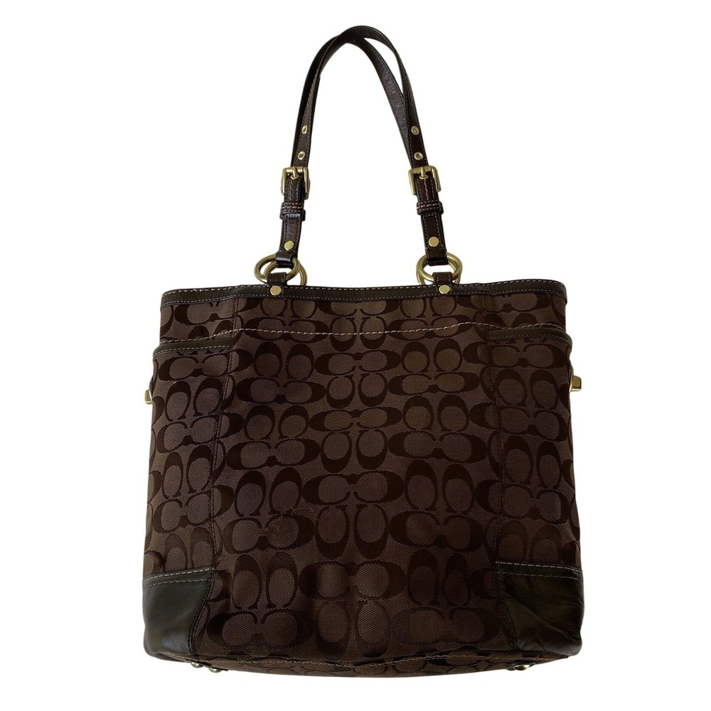 Coach Signature C North South Gallery Tote Bag Chocolate Brown 11238 Vintage Y2K